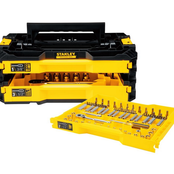 setuna Bau 3 Gavetas c/ Jogo de Ferramentas 203pcs STMT17993-LA Stanley